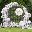 Round Backdrop Stand Arch Hoop Mesh Wedding Party Photo Metal Frame Circle Balloon Flower Decoration Holder 2M White