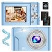 Digital Camera,1080P 48MP Camera with 32GB SD Card,2.4 Inch Digital Camera with 16X Digital Zoom,Compact Mini Camera (light Blue)