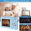 Digital Camera,1080P 48MP Camera with 32GB SD Card,2.4 Inch Digital Camera with 16X Digital Zoom,Compact Mini Camera (light Blue)