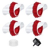 DIY Chicken Feeders No Waste, Poultry Feeder with Covers Gravity Feed Kit Ports 4-1 Hole Saw for Buckets Barrels Bins Troughs