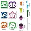 37 Pcs Sandwich Cutter, Sealer Kids DIY Lunch Box Accessories Vegetable Fruit Cookie Cutters with Food Picks Brush