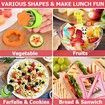 32 PCS Sandwich Bread Cutters Set for Kids,Metal Cookie Cutter Set, Food Grade Pick Forks,Christmas Star Vegetable Fruit Molds for Kids Box Lunch