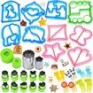 32 PCS Sandwich Bread Cutters Set for Kids,Metal Cookie Cutter Set, Food Grade Pick Forks,Christmas Star Vegetable Fruit Molds for Kids Box Lunch