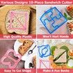 32 PCS Sandwich Bread Cutters Set for Kids,Metal Cookie Cutter Set, Food Grade Pick Forks,Christmas Star Vegetable Fruit Molds for Kids Box Lunch