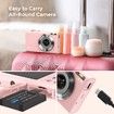Digital Camera Auto Focus 2.7K Vlogging Camera HD 48MP 16X Digital Zoom Camera with 32G Memory Card,Portable Mini Compact Camera (Pink)