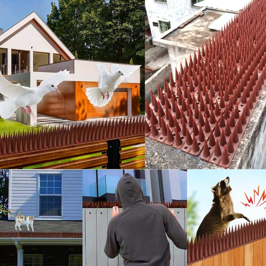 12Pcs Bird Spikes Pigeon Squirrel Spike Strips for Cat Raccoon Animals Repellent to Keep Off