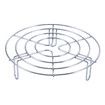 Stainless Steel Steamer Rack Dumplings Eggs Round Steamer Tray Trivet Pans Air Fryer Stand Kitchen Supplies(1 Pack,19.5*5.3 CM)