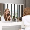 White Dressing Table Vanity Makeup Bedroom with Big Mirror Dresser Modern Wooden Furniture Drawers Storage
