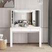 White Dressing Table Vanity Makeup Bedroom with Big Mirror Dresser Modern Wooden Furniture Drawers Storage
