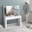 White Dressing Table Vanity Makeup Bedroom with Big Mirror Dresser Modern Wooden Furniture Drawers Storage