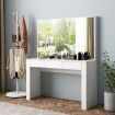 White Dressing Table Vanity Makeup Bedroom with Big Mirror Dresser Modern Wooden Furniture Drawers Storage