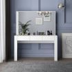 White Dressing Table Vanity Makeup Bedroom with Big Mirror Dresser Modern Wooden Furniture Drawers Storage