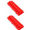 2 Plastic Flip Top Bird Small Poultry Feeder for Pigeon Chicken Feeder Dispenser (Red)