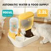 2-in-1 Automatic Pet Cat Feeder Dog Water Dispenser 2.2L Food Bowl Gravity Auto Feeding Set for Small Medium Large Pets Petscene