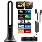 TV Antenna,Digital TV Antenna Indoor for Smart TV,Amplifier Signal Booster HDTV Antenna,Support 4K 1080P Fire tv Stick,18ft Coax Cable