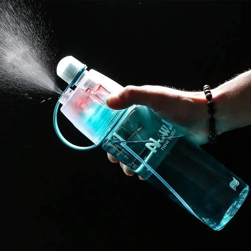 20oz/600ml Creative Spray Water Cup, Outdoor Sports Plastic Cup, Fitness Water Bottle