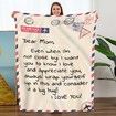 Premium Dear Mom Blanket Presents for Mother's Day Soft Cozy Flannel Throw Blanket Moms Blanket Gift-150*200 CM