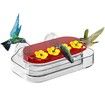Window Hummingbird Feeders,Strong Suction Cups Hummingbird Feeder,Plastic Humming Bird Feeder with 4 Feeding Ports,Easy to Clean and Refill,10 Ounces,1 Pack