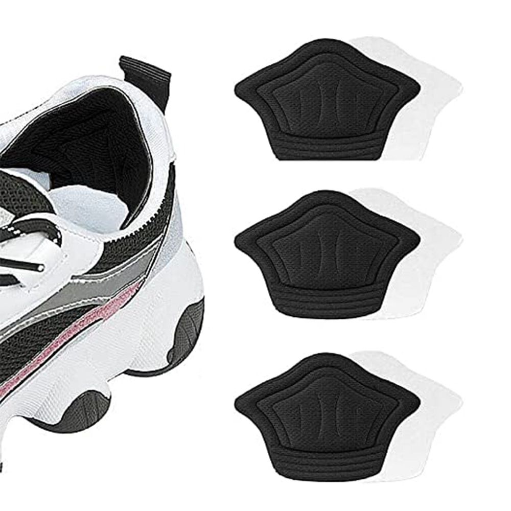 Heel Cushion for Loose Shoes, Heel Grips Liner Cushions Inserts Self-Adhesive Heel Protector Pads for Sneaker Shoe Too Big Men Women - Black, 3 Pairs