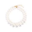 Double-Layered Pearl Collarbone Chain, Baroque Style Imitate faux Pearl Necklace