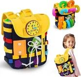 Toddler Backpack Buckles Learning Activity Toys Felt Book Bag Children Fine Motor Basic Life Skills Development Travel Ideal Gift 12 Months+ Educational Play