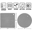 Silicone Trivet Mats - 4 Heat Resistant Pot Holders,Multipurpose Non-Slip Hot Pads for Kitchen Potholders,Hot Dishers,Jar Opener,Spoon Holder,Food Grade Silicone & BPA Free (Grey)
