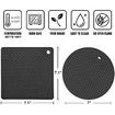 Silicone Trivet Mats - 4 Heat Resistant Pot Holders,Multipurpose Non-Slip Hot Pads (Black)