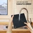 Silicone Trivet Mats - 4 Heat Resistant Pot Holders,Multipurpose Non-Slip Hot Pads (Black)
