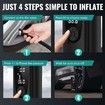 Tire Inflator Portable Air Compressor 6000 mAh Electric Air Pump for Car Tires-150 PSI Tire Pump Cordless Tire Inflation with Pressure Gauge Emergency Light (Black)