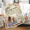 To My Mom Mother's Day GiftLove Your Daughter Letter Blanket Mat Gift （50x60in）