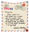 Fleece Blanket to My Son Letter Printed Quilts Dad Mom for Son's Air Mail Blanket Positive Encourage and Love Son's Flannel Blanket Gifts (50x60in)