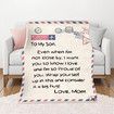 Fleece Blanket to My Son Letter Printed Quilts Dad Mom for Son's Air Mail Blanket Positive Encourage and Love Son's Flannel Blanket Gifts (50x60in)