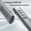 Rechargeable Red Laser Pointer for Presentation,Clicker for PowerPoint Presentations,USB-C/A Power Point Clicker,Wireless Presenter Remote for Computer/Mac/PPT/Google Slide Advancer