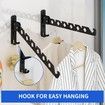 Wall Mounted Drying Rack Clothing Foldable for Laundry, Clothes Drying Rack Folding Indoor, Matte Black