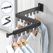 Balcony Clothes Drying Rack Folding Clothes Hanger Invisible Retractable Wall Mount Clothes Hanger Indoor Household Organization