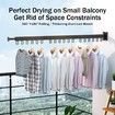 Balcony Clothes Drying Rack Folding Clothes Hanger Invisible Retractable Wall Mount Clothes Hanger Indoor Household Organization