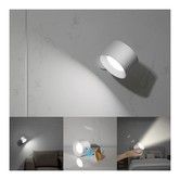 LED Wall Mounted Reading Lights,Wall Sconces with 3 Color Temperatures & 3 Brightness Levels Rechargeable Battery Magnetic Ball 360° Rotation Touch Control,Lamps for Kids Study Bedside Closet (White)