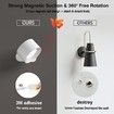 LED Wall Mounted Reading Lights,Wall Sconces with 3 Color Temperatures & 3 Brightness Levels Rechargeable Battery Magnetic Ball 360° Rotation Touch Control,Lamps for Kids Study Bedside Closet (White)