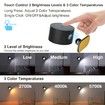 LED Wall Mounted Reading Lights,Wall Sconces with 3 Color Temperatures & 3 Brightness Levels Rechargeable Battery Magnetic Ball 360° Rotation Touch Control,Lamps for Kids Study Bedside Closet (Black)
