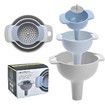 Kitchen Funnel with Detachable Strainer Filter, Small/Medium/Large Funnel for Filling Bottles with Oil, Liquid, Food, Powder