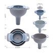 Kitchen Funnel with Detachable Strainer Filter, Small/Medium/Large Funnel for Filling Bottles with Oil, Liquid, Food, Powder