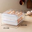 Large Capacity Egg Holder for Refrigerator Egg Storage Container Stackable Clear Plastic(White-2 Layer)