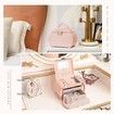 Jewelry Box 3 Tier Travel Jewelry Boxes Pu Leather Jewelry Handbag Organizer Gift for Her Mother day Pink