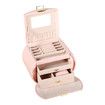Jewelry Box 3 Tier Travel Jewelry Boxes Pu Leather Jewelry Handbag Organizer Gift for Her Mother day Pink