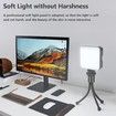 Rechargeable Selfie Fill Light,Clip-on LED Video Light with Tripod,3 Light Modes,Soft Lighting,for Phone,Laptop,Tablet & iPad,Selfie/Video Conference/Photography/Live Stream/Makeup