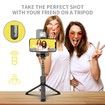 Selfie Stick Tripod with Fill Light,Aluminium Alloy Selfie Stick Tripod Stand & Phone Holder with Wireless Remote,Selfie Light,Compatible with iOS/Android