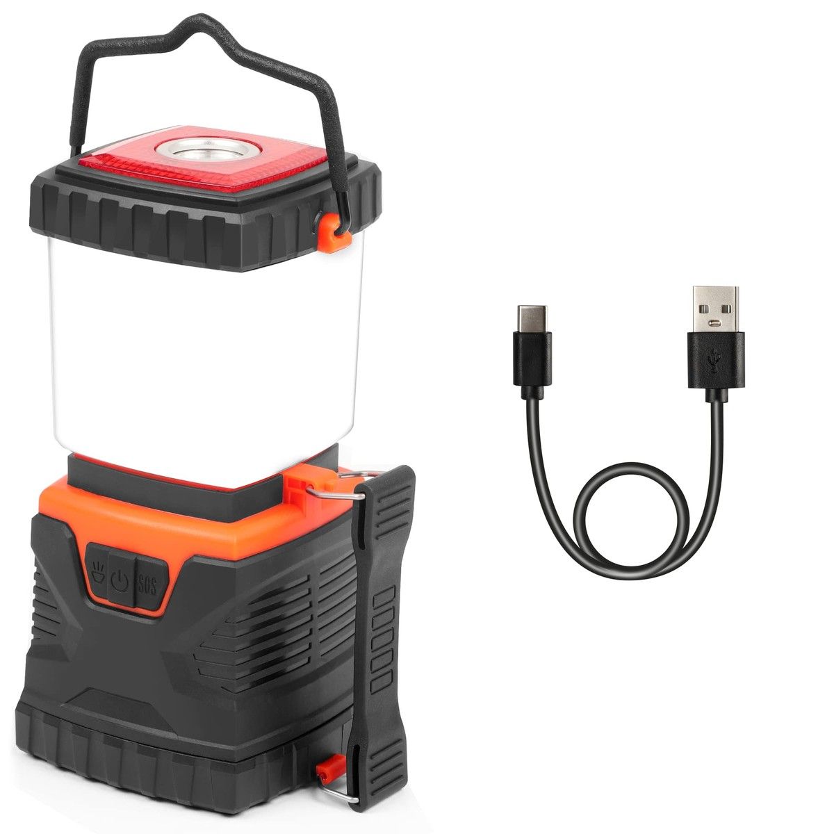 LED Camping Lantern,Rechargeable Flashlights with 3000LM,Dimmable Battery Powered Camping Lights,Daylight Warm Light 8 Modes,Portable Waterproof Tent Light (Orange)