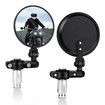 Universal Motorcycle Mirrors - 3 Inch Round Folding Bar End Side Mirror Compatible with Honda, Scooter, Suzuki, Yamaha, Kawasaki, Victory and More