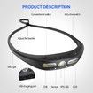 Headlamp Rechargeable ,Wide Beam Bright hat Light with Motion Sensor 1Pack