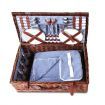 Alfresco 4 Person Picnic Basket Handle Baskets Outdoor Insulated Blanket